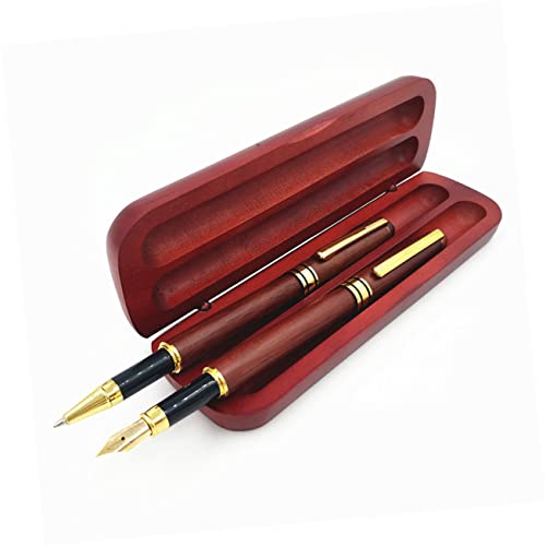 VILLFUL Rosewood Pen Set Set Geschenkset Schreibset Kalligraphiestifte Teure Stifte Geschenkset Büromaterial Tintenstift Kugelschreiber Holzstift Gelstift Holz-Vintage-Schwarzstifte