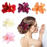 5 Stück Hawaii Blumen Haarspange für Frauen Damen,Haarspange Blume Lilien Haarklammer, Haarklammern Blumen,Haarschmuck Blumen,Hawaii Blumen Haarklammer für Hochzeiten, Strandpartys, Sommerfestivals