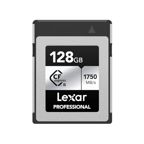 Lexar Professional SILVER Series 128GB CFexpress Karte, Typ B CFe Karte, bis zu 1750MB/s Lesegeschwindigkeit, CF Karte mit PCIe Gen3x2, kompatibel mit DSLR, rückwärts mit XQD Kamera(LCXEXSL128G-RNENG)