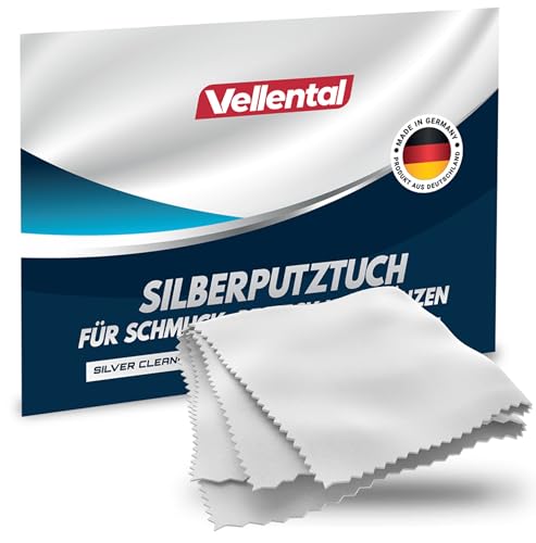 Silberputztuch für Schmuck, Besteck & Münzen - Silber Poliertuch zur Pflege und Reinigung von Echtsilber, Silberschmuck made in Germany