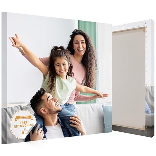 ecowalls Ihr Foto auf Leinwand 80x80 cm - Bild auf Leinwand mit Holzrahmen - Leinwand Bilder mit der Fotokorrektur und Retusche - Foto Leinwandbild Eigenes Foto - Personalisierte Geschenke