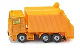 siku 0811, Müllwagen, Metall/Kunststoff, Orange, Spielzeugauto für Kinder, Kippbarer Müllbehälter