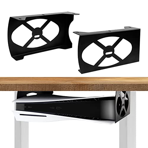 FUNTO Under Desk Holder for PS5, Stealth Mount for PS5, Metal Stand Compaitble with Playstation 5 Disc & Digital Edition Console