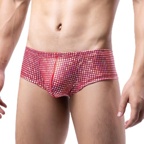 WKAYsIV Sexy Sachen für Herren, Herrenunterwäsche, sexy, verführerische Boxershorts, Unterwäsche für Herren, Jugendhosen Sexy Dessous Hemd (Red, S)