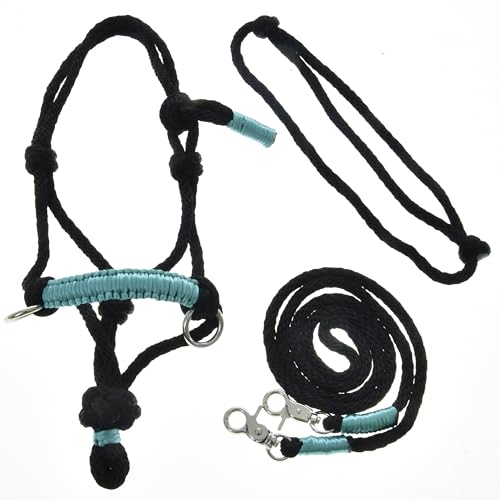 LarDen Hobby Horse Zubehör SeilSet - Halfter mit Zügel & Halsring für Größe M Steckenpferd | Stockpferd Set | Hobby Horsing Pferd | Spielzeug Kinder | Spielpferd (Turquoise, Medium)