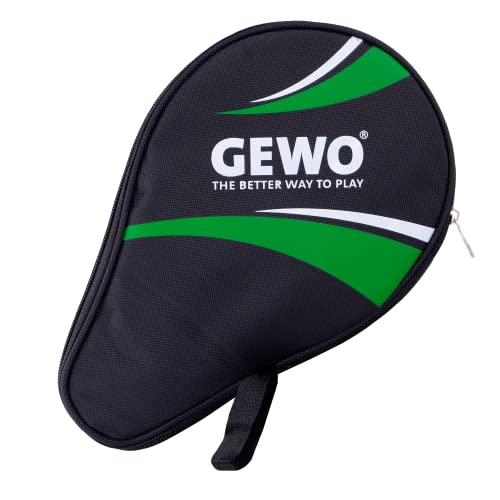 GEWO Rundhülle Master mit Ballfach - Robuste Tischtennisschläger-Hülle für einen Schläger und 3 Bälle - Tischtennis-Tasche mit gepolstertem Schlägerfach - Einzel-Tischtennisschläger-Tasche, 30cm, grün
