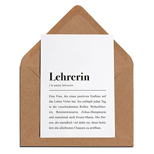 Lehrerin Karte mit Umschlag – Lehrerin Definition