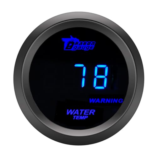 ETOPARS Universelle Auto Wassertemperaturanzeige 2Zoll 52mm Auto Wassertemperatur Messgerät Digitales Celsius Wasser Temperatur Anzeige Blau Lichtanzeige Instrument Rauchtönung Len