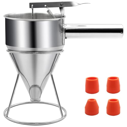 Teigspender, Pfannkuchen und Waffeln, Edelstahl-Designs mit Ständer und einfacher Reinigung