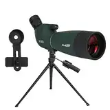 Svbony SV28PLUS Spektiv für Zielschießen, 25-75×70mm BAK4 A5 Weinrotes FMC Objektiv, Spektive mit Telefonadapter Stativtasche, für Vogelbeobachtung, Wildtiere, Bogenschießen, Astronomie