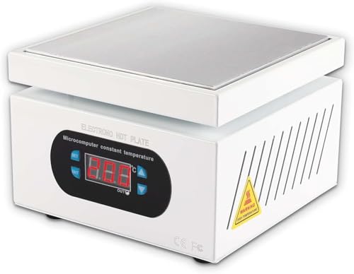 AIFIZO Lötstation Heizplatte, 15x15cm Heizstation 220V 700W für die Erwärmung von Komponenten, SMD-Rework, PCB-Entfernung und Löten, 0-400°C Temperaturregelung Ausgestattet