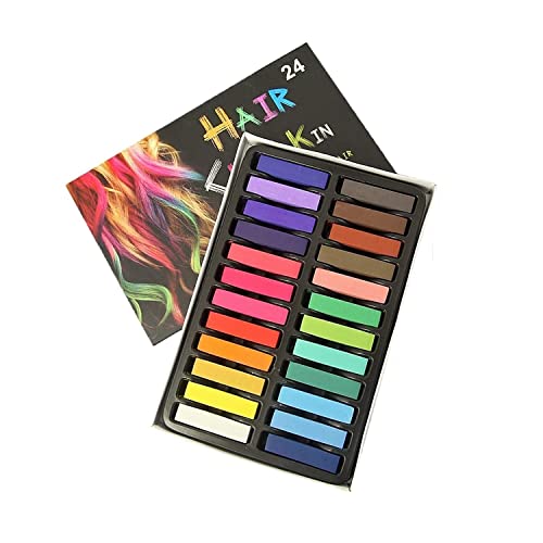 Haarkreide, 24 Farben, Haarkreide-Set, Ungiftig, Haar Colorationen, Auswaschbare Temporäre Haarfarben Geschenke für Kinder Erwachsene, Haartönung für Halloween, Karneval, Partys, Festivals