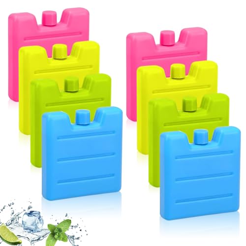 BNGXR Kleine Kühlakkus, Mini Kühltasche Elemente, 4 Farben Kühlpacks Kühlelemente für Brotdose, Kühltasche Lunchbox, Perfekt für Chulbrotdose, Büro-Lunchpaket, Camping usw, 7,5cm, Flach & Platzsparend