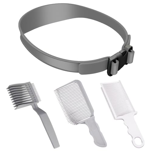 Tomedeks 4 Stück Haarschneidekamm Haare Schneiden Set, Verstellbare Fade Kamm Männer，Schablone Gebogenes Silikon Friseur Kamm, Barber Kamm, Übergang Haarschneidemaschine Für Selbsthaarschnitte(Grau)