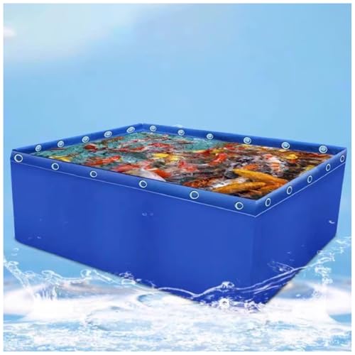 150 * 100 * 50cm,Outdoor Aquarium Pool Teich PVC Segeltuch Teiche mit Ablassventil, Temporärer Fäkalientank für Salzwasserfische Plane Wasserspeicherbecken für Koi-Fische