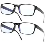 Gaoye 2 Pack Lesebrillen Damen Herren mit Blaulichtfilter Augenoptik Brille Lesehilfe für Damen Herren