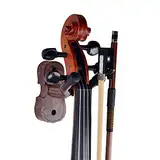 Violine Viola Wandhalterung,Violine Viola Haken,Black Walnut Violine Halter,mit Bogenhaken,Home & Studio Wandhalterung Violine Kleiderbügel(Black Walnut)