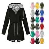 EMATOP angebote des tages heute deal Regenjacke Damen Leicht Lang Softshelljacke Wasserdicht Atmungsaktiv Regenmantel mit Kapuze Windbreaker Elegant Einfarbig Fahrradjacke Wanderjacke Übergangsjacke