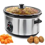 Syntrox Germany 4,5 l Slow Cooker | Schmortopf | Schongarer | Multikocher Delixas, Keramik Servierschüssel, Geschirrspüler geeignet, Mikrowellengeeignet, rutschsichere Standfüße