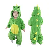 Doladola Baby Strampler mit Kapuze Flanell Winter Overall kostüme für Baby Jungen MäDchen Karikatur Schlafanzug (2,5-3,5 Jahre, Krokodil)