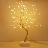 Kinamy LED Baum Lichter, LED Lichterbaum, Baum Licht Warmweiß Verstellbare Äste, 108 LED Baum Lampe Dekobaum Belichtet Baumbeleuchtung Innen Deko,USB/Batteriebetrieben