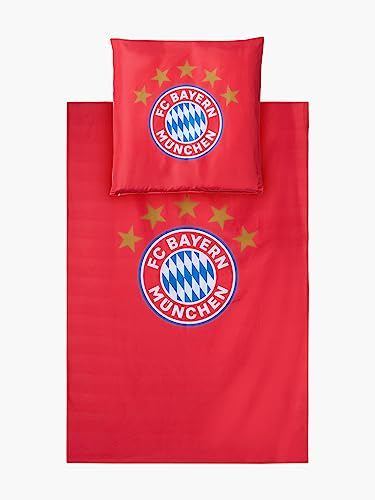 FC Bayern München Bettwäsche I Logo I Rot I Microfaser I 135 x 220 cm