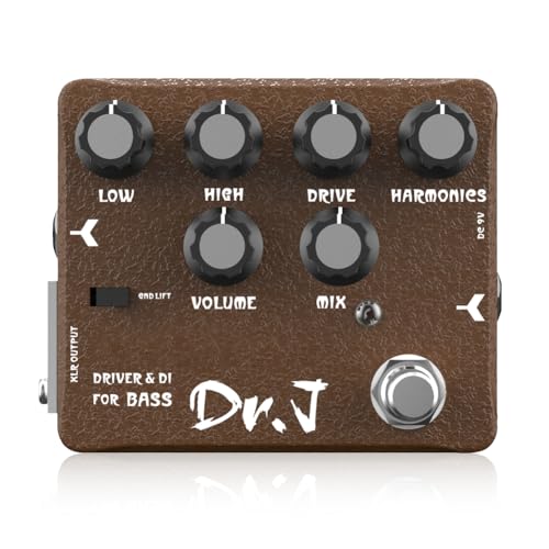 JOYO Bass-Pedal von Overdrive Mic'd Tube Bass Amp Simulator Pedal Eingebauter DI & XLR-Ausgang für Effektaufnahmen High-End-Edition Dr.J Serie (D53)