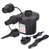 Elektrische Luftpumpe Luftmatratze, 2 in 1 Auto Luftpumpe Elektrisch für Aufblasbar und Ablassen, Pumpe Luftmatratze mit 3 Düsen für luftmatratzen, Aufblasbarer Pool, Schwimmring