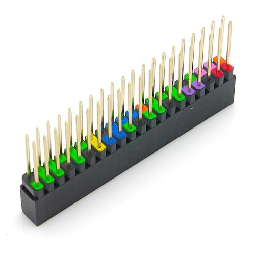 BerryBase 40 Pin GPIO Stacking Header für Raspberry Pi, farbig kodiert, 13,3mm