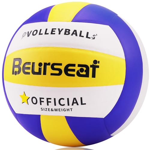 Beurseaf Volleyball, Soft Touch Beach , Sports , offizielle Größe 5 Indoor & Outdoor (Blau & Gelb)