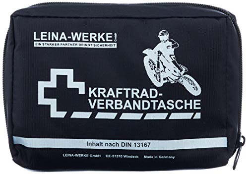 LEINA-WERKE REF 17010 Leina Kraftrad-Verbandtasche, Inhalt DIN 13167, schwarz