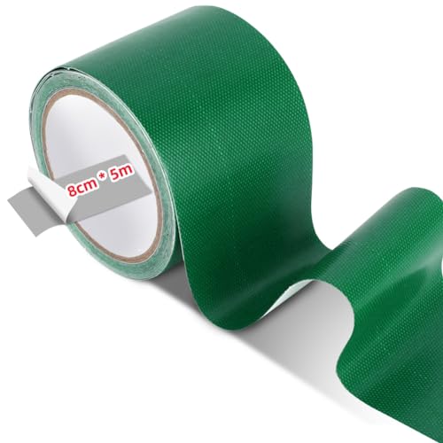 RANJIMA PVC Planenband, 8CM*5M Reparaturklebeband für Gewebeplanen, Zelt Reparatur Klebeband Wasserdichtes Planeklebeband für LKW Abdeckplane, Markise, Zelt, Starke Klebekraft & Reißfestigkeit, Grün