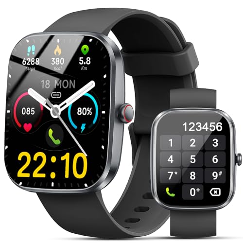 Smartwatch Herren Damen mit Telefonfunktion, 1.91" Fitnessuhr Damen, 100+Sportmodi IP68 Wasserdicht Sportuhr, Smart Watch mit Herzfrequenz, Schrittzähler, SpO2, Schlafmonitor, Uhren für iOS Android