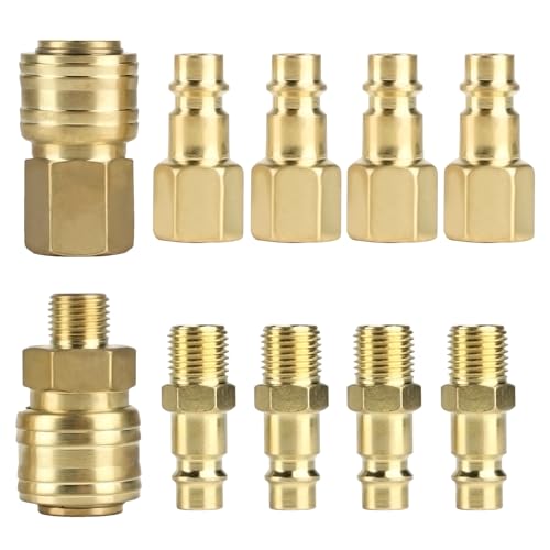 10 STK Druckluftkupplung 1/4" BSP Schnellkupplung, Druckluftkupplung 1/4 Zoll, Druckluft Kupplungen, Druckluftanschluss Druckluft Schnellkupplung Druckluft Adapter für Schlauch Kompressor Fitting