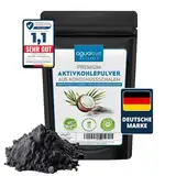 AGUALEVE® Premium Aktivkohle Pulver 200g aus Kokosnussschalen | lässt sich perfekt verarbeiten, in Bad, Küche und Garten | 100% natürlich, frei von chemischen Zusätzen, vegan