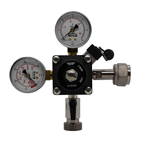 ich-zapfe CO2 Druckminderer für Zapfanlage, Präziser Regler für Bierzapfanlagen, Kohlensäure, mit Manometer, Druckminderer CO2, Hochwertig und Zuverlässig, Perfekt für Bier und Getränke, 1-leitig