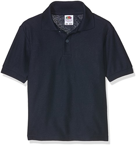 Fruit of the Loom Mädchen Boys Polo Shortsleeve Short, Blau (Dark Navy), Herstellergröße: 7/8 años (128 cm)