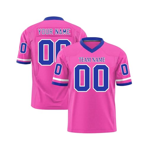 Fußballtrikot, personalisierbar, Teamnamennummer, Logo, Trikot, individuelles Fußballtrikot für Männer, Jugendliche, Frauen, Kinder, 1-Hot Pink, S