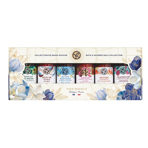 Yves Rocher DUSCHGEL-SET - Festliche Verpackungsbox mit 6 Mini-Duschgels in verschiedenen Duftrichtungen - Geschenke für Frauen, Ideal zum Ausprobieren oder für Reisen - 6 x 30 ml