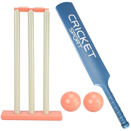 Pesoncarl Kids Cricket -Set, Cricket -Kit mit ABS -Fledermaus, Stümpfen, 2 Balls Eltern -Kind -Interaktionsspiel für Garden Beach Home Equipment für Kinder im Alter von 3+