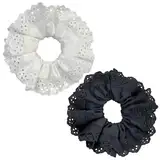 ZAMXHUG 2pcs Haargummi De Elastische Und Weiche Für Damen, Haargummis Scrunchies für Damen, Große Elastische Haarbänder Spitze Geeignet Für Frauen Dickes Und Langes Haar, Großes Lockiges Haar