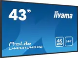 iiyama Prolite LH4341UHS-B2 108cm 42.5" Digital Signage Display IPS LED Panel 4K UHD VGA HDMI Audio-in/Out USB2.0 RS-232c RJ45 Mediaplayer 24/7 schwarz