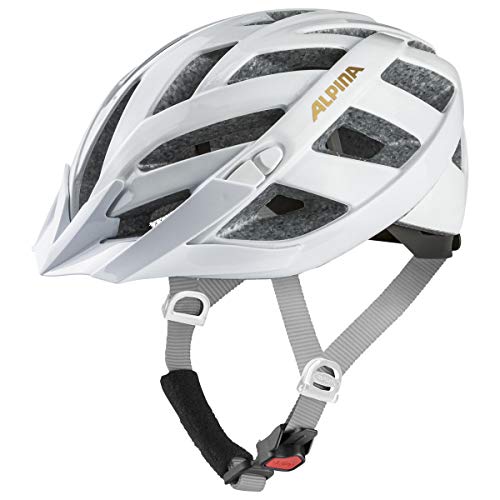 ALPINA PANOMA CLASSIC - Leichter, Optimal Belüfteter Touren Fahrradhelm Mit Optionalen LED-Licht Für Erwachsene, white-prosecco gloss, 52-57 cm