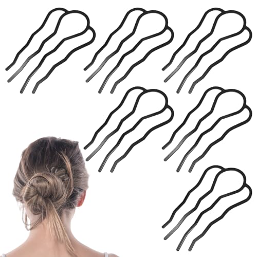 Amabro 6 Stück Haarkamm zum Stecken, U Förmige Haarkämme zum Stecken Kamm,Zähne Updo Bun Haar Pin Haarschmuck French Hair Comb U Förmig Haargabel für Frauen Mädchen Kombination Dickem Feinem Haar