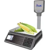 ACLAS Marktwaage Waage mit Stange 30kg Kontrollwaage Geeichte Ladenwaage - mit Dual LCD-Display Industrie Preiswaage Digitale f?¡ì1r Lebensmittel, Fleisch, Feinkost, Obstmarkt