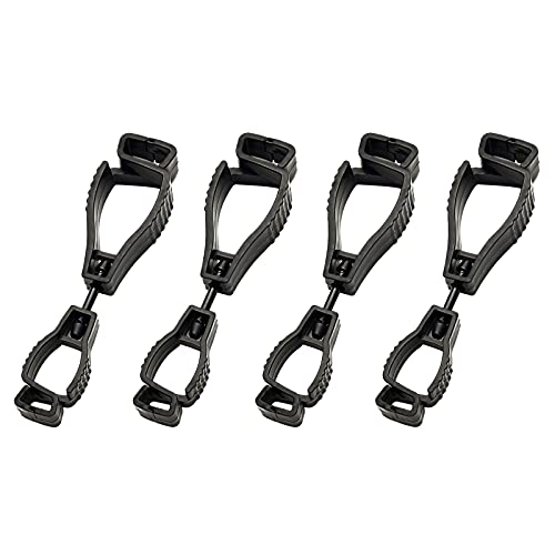 RoxNvm Handschuhclips, Handschuh Halterung, 4 Stück Handschuh Grabber Clip Sicherheit Arbeitshandschuh Clip Handschuhhalter, Handschuhklemme Grabber Catcher für Arbeitshandschuhe (schwarz)