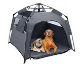 Plusvivo Pop-Up-Hundezelt für große Hunde, 900D, strapazierfähig, Oxford-Material, faltbar, kühles Netzgewebe, Campingzelt, 101.6x101.6x71.1 cm, für drinnen und draußen, Strand ent