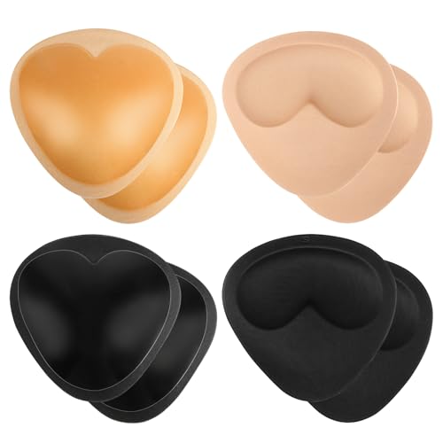 GHVACZS 4 Paar Push Up Pads, Selbstklebende BH Einlagen, Abnehmbar BH Einlagen Push Up, Geeignet für Badeanzüge und Bikinis