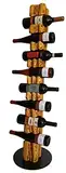 Wood & Wishes – Rustikaler Weinständer, Weinregal, Weinhalter aus massivem Holz; gefertigt in Handarbeit für 8 Flaschen Wein; Höhe 113 cm Ø 30 cm; Treibholzoptik; Landhausstil; dekoratives Unikat