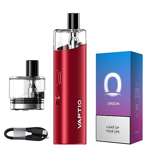 Original VAPTIO Orizon Kit Elektronisches Zigaretten-Set 1500 mAh 25 W Starter Set, Vape Pen mit 0,6 Ohm Spule 4,0 ml Pod,kein E-Liquid kein Nikotin (Rot)